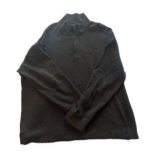 POLO RALPH LAUREN Mens Big & Tall Quarter-Zip Cotton Pullover Sweater Gray XXL